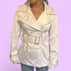 Guess Women's White Belted Trench Coat